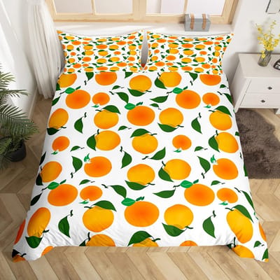 Dekbedovertrekset met fruitpatroon Queen Size Roze Appel Beddengoedset Zomer Fruit Kunst Dekbedovertrek Microvezel Kawaii Dekbedovertrek EU single(135x200cm)