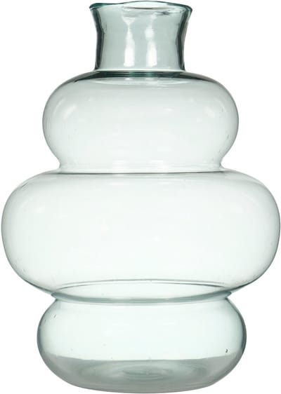 Hakbijl Glass Bloemenvaas Denise - transparant - glas - D29 x H40cm- decoratie - vazen