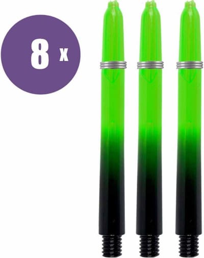 ABC Darts - Dart Shafts - Kunststof Black V Groen - Medium - 8 sets