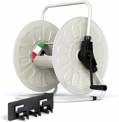 Slanghaspel Metaal - Slanghouder Wand - Tuin Bewatering - Roestbestendig Gepoedercoat - Tot 50 Meter - Greige