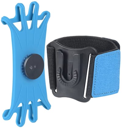 Blauwe Hardlooparmband - Hardloop Telefoonhouder - 360graden draaibaar - Polsarmband - Telefoonhouder voor aan arm - Sportaccessoires - Blauw - CHPN