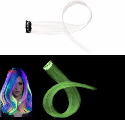 Hairextension Glow In The Dark - Clip In Haar - Haar Extension - Nephaar - Kunsthaar - Carnaval - Verkleden
