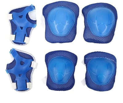 Beschermingsset Kinderen - Knie Elleboog - Veilig Sporten - Slagvast Materiaal - Set van 6 - Blauw
