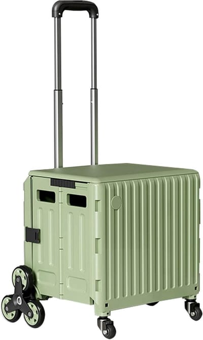 Opvouwbare winkelwagen - Boodschappentrolley - Moeiteloos boodschappen - Trapklimmend ontwerp - 95 cm hoogte - Grijs