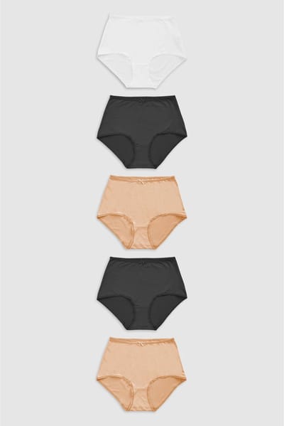 Next - Dames - Set van 5 slipjes van microvezels - Zwart