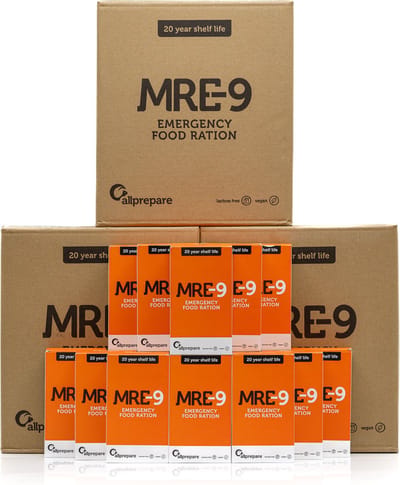 MRE-9 Noodrantsoen 3 maanden | 90x 500g | 2.430 Kcal Per Dag | Met extra vitaminen | Vegan, Lactose-vrij, zonder GMO