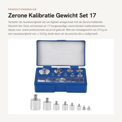 Dailygoods- Kalibratiewichten Set 17 Stuks - Roestvrij Staal - Inclusief Tweezers - Compact en Lichtgewicht - Totale Gewicht 212 g - Nauwkeurigheid +/-0.01 g - Gewichtset