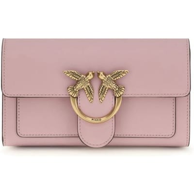 PINKO schoudertas clutch Love One Wallet C Light Pink + Antique Gold roze