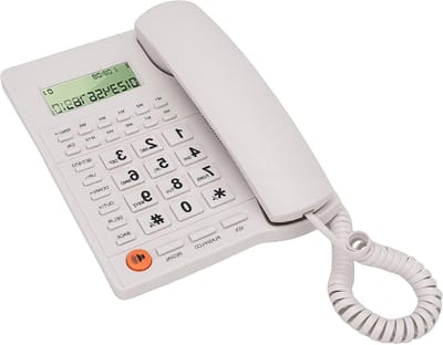 Vaste Telefoon - Thuislijn Telefoon - Noodsituaties Thuis - Werkt Zonder Stroom - 22 x 21 x 7 cm - Wit