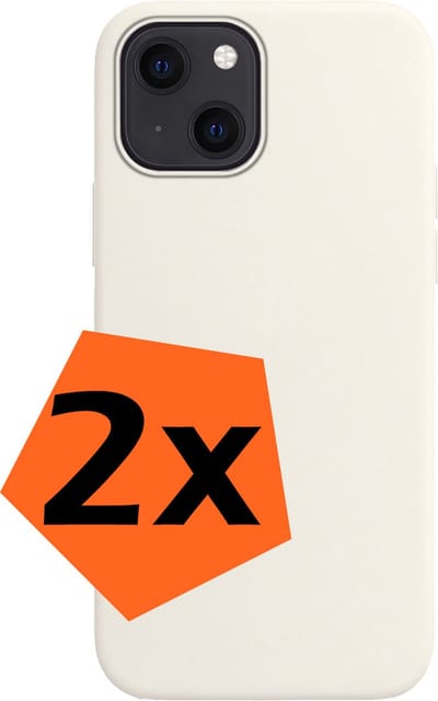 Hoes - 2 Stuks - Geschikt voor Apple iPhone 15 - Sterk & Shockproof - Case Siliconen - Back Cover - Telefoon Hoes - Wit