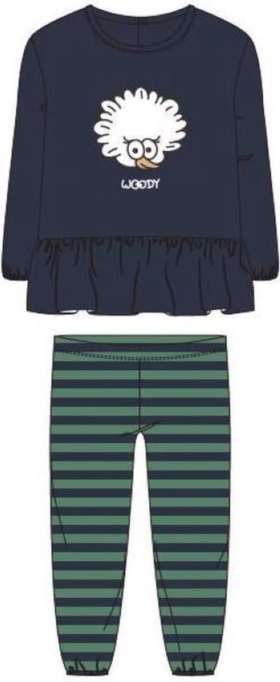 Woody Meisjes pyjama donkerblauw - maat 6 mnd