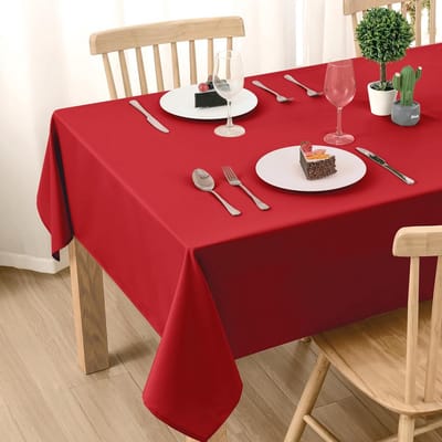 Rood Tafelkleed - Vlekbestendig en Waterdicht - Voor Eetkamer, Tuin en Feest - 130x130cm