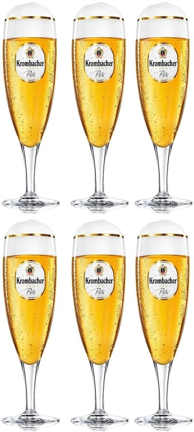 Krombacher Bierglazen op Voet 300 ml - 6 stuks
