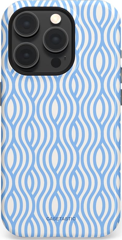 Casetastic Hoesje Geschikt voor Apple iPhone 15 Pro Magsafe - Stijlvolle Beschermende Duo-layer Case - Zeegolf Patroon