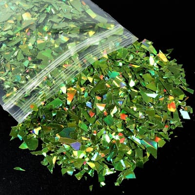 Remplissage de paillettes irrégulières holographiques, Flocons de confettis en verre colorés, Matériau pour la fabrication de moules en résine, Artisanat DIY, Bijoux, Porte-clés, Fournitures d'art