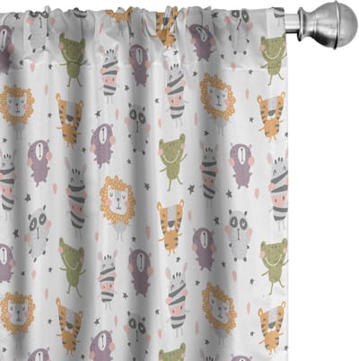 ABAKUHAUS Zoo Gordijnen – 2x75x245 cm – Multicolor