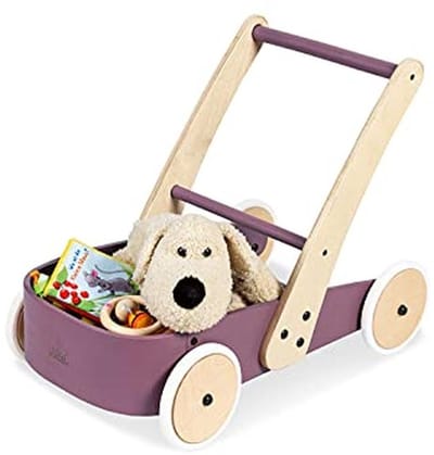 Rollator voor kinderen - Veelkleurige houten rollator met rubberen wielen