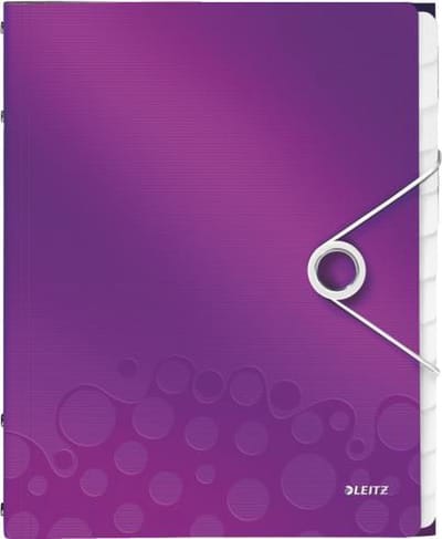 Leitz WOW Sorteermap Kunststof - A4 - 12-tabs - Paars