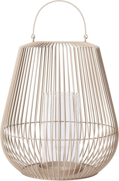Windlicht - Lantaarn Kaarsenhouder - Sfeerverlichting Buiten - Gepoedercoat Metaal - Klein Formaat - Zwart