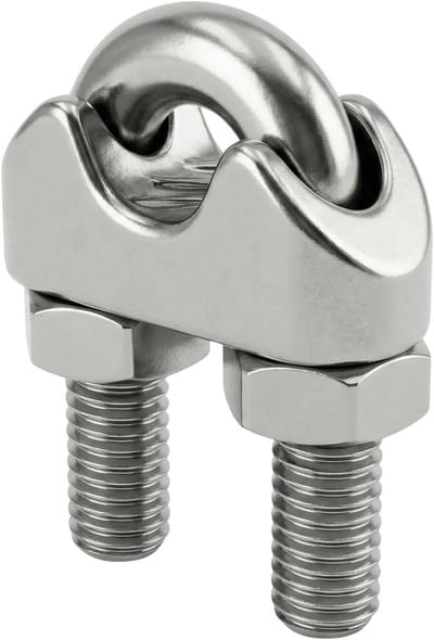 Staalkabel Klem - U-klem Touwklem - Staalkabels Bevestigen - Roestvrij Staal V2A - 24mm - Zilverkleurig