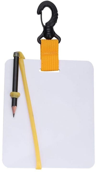 Dailygoods- Onderwater Schrijfbord Lichtgewicht - Duiken Schrijfbord - Leisteen - Draaibare Clip - Rubber Slang - Sterke Klikclip - Duikschrijfplaat