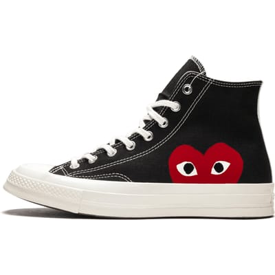 Comme des Garçons Play x Converse Chuck 70 High Zwarte Unisex Sneakers Wit 150204C 42 black