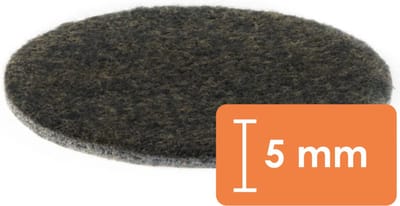 4 stuks - 4 cm - Premium Zelfklevend Meubelvilt / Dik Plakvilt / Stoelviltjes - Donkerbruin - Rond - Dikte: 5mm