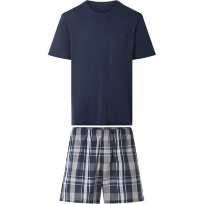 ESMARA MEN Heren pyjama (marineblauw/geruit, S)