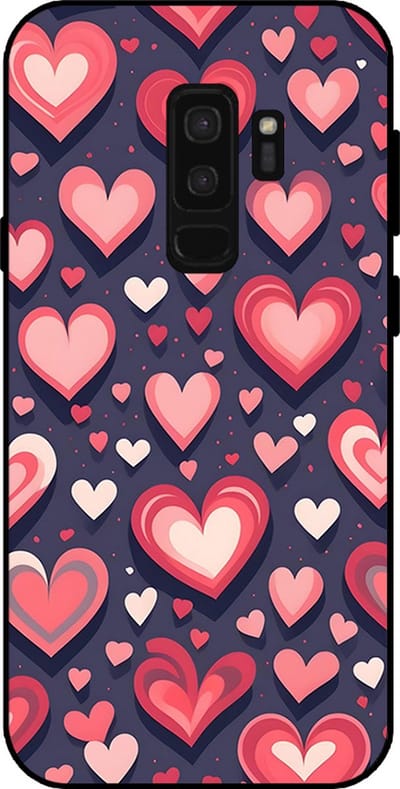 Smartphonica Telefoonhoesje Geschikt voor Samsung Galaxy S9 Plus met Hartjes Opdruk - TPU Backcover Case With Heart Design geschikt voor Samsung Galaxy S9 Plus