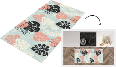 Keukenloper - Loper keuken - Bladeren - Monstera - Pastel - Hawaii - Patronen - 120x60 cm - Keukenloper vinyl