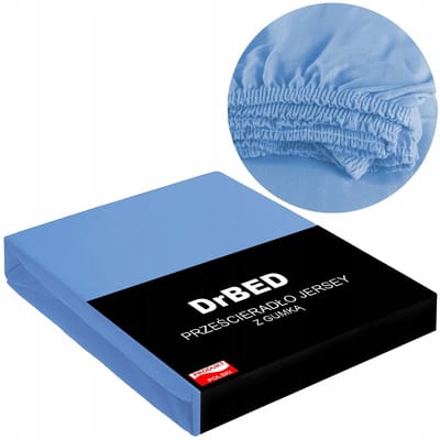 DrBED Jersey - Hoeslaken - 140x200cm - Lichtblauw - Ademend - Elastisch