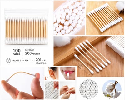 200 Stuks Wattenstaafjes – Dubbelzijdig – Make-up Verwijderen – Oorreiniging – Hygiënisch en Wegwerp