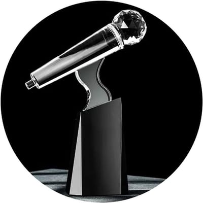 Kristallen Trofee - Muziek Prijs - Competitie Beloning - Gedetailleerd Snijwerk - 500 Gram - Helder