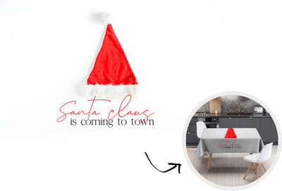 Kerst Tafelkleed - Kerstmis Decoratie - Tafellaken - Winter - Quote - Kerstmuts - 260x130 cm - Kerstmis Versiering