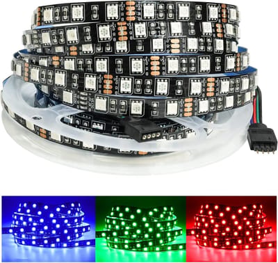 Flexibele 12V RGB LED Strip van 5 Meter met 300 SMD 5050 LEDs - IP20 Geschikt voor Binnengebruik, Kleurrijke Verlichting en Decoratie