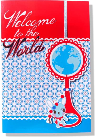 Welcome to the World - Luxe Geboortekaartje Baby - 12x17cm - Gevouwen wenskaart met envelop