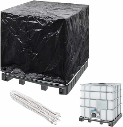 IBC Tankafdekking - Containerhoes Beschermhoes - Opslag Beschermen - UV-bestendig Polyethyleen - 116 x 100 x 120 cm - Zwart-A