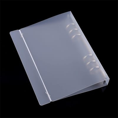 Transparante A5 6-Ring Binder Cover van Zacht PVC voor Navulbare Notitieboekjes met Matte Afwerking voor Stempels en Stansopslag