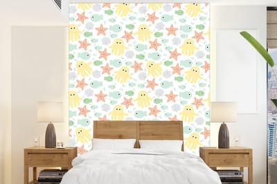 Behang - Fotobehang Zeedieren - Baby - Schelpen - Breedte 175 cm x hoogte 240 cm