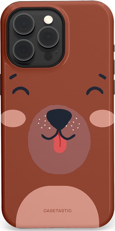 Casetastic hoesje geschikt voor Apple iPhone 15 Pro Max - MagSafe - Dubbellaagse bescherming - Knuffelkopjes beer - Fashion Case - Terracotta Taupe