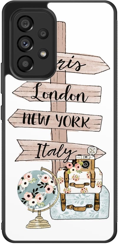 Leuke Telefoonhoesjes - Hoesje geschikt voor Samsung Galaxy A53 - Where to go next - Backcover zwart - Tekst - Multi