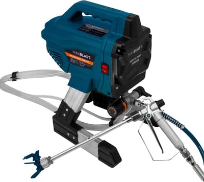 Maxblast airless verfspuitpistool - blauw/zilver - 7,5m - 650w motor
