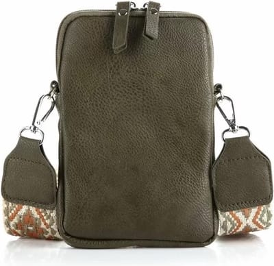Leger Groene Telefoontas + Multi Strap - Schoudertassen - Crossbody Tassen - Kunstleer - Bagstrap