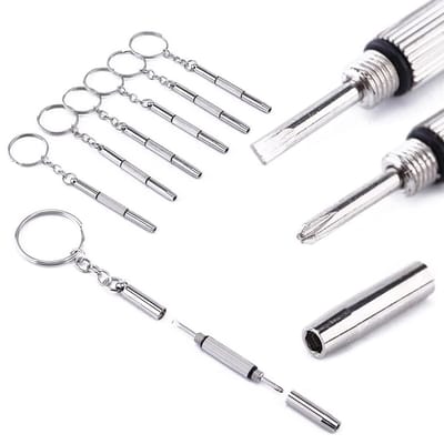 Dailygoody - Multifunctionele mini-schroevendraaier - 3-in-1 - Compact en veelzijdig - 6 stuks - Ideaal voor brillen en horloges - Handig voor reparat