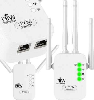 Wifi Repeater - Netwerk Versterker - Internet Uitbreiding - Vier Antennes - 300 Mbit/s - Wit