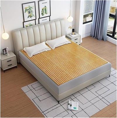 Zomer Slaapmat - Koelmatras Hout - Koel Slapen - Natuurlijk Bamboe - 100x200 CM - Houtkleur