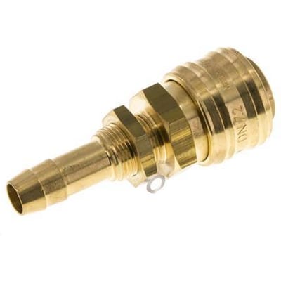Messing DN 7.2 (Euro) Luchtkoppeling Snelkoppeling 10 mm Slangpilaar Schotkoppeling Double Shut-Off