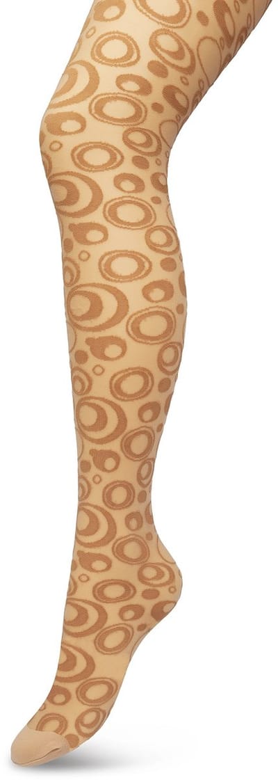Bonnie Doon Panty 50 Denier Bruin Dames maat S/M - Rondjes en stipjes - Print - Cirkels - Dot Panty - Gladde Naden - Maximaal Draagcomfort - Circkles and Dots Tights - Chique Panty - Feestelijk - Macaroon - BP221904.275