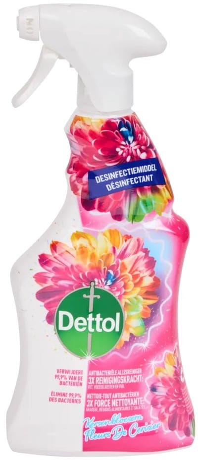 Dettol Allesreiniger Kersenbloesem – 500 ml – Schoonmaakmiddel – Hygiënische Multi-Reiniger voor Keuken, Badkamer – Fris & Schoon met Kersenbloesemgeur