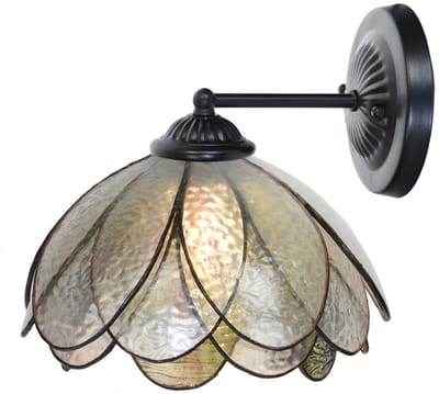 Tiffany wandlamp zwart met Sparkling Pioenroos - Art Deco Trade